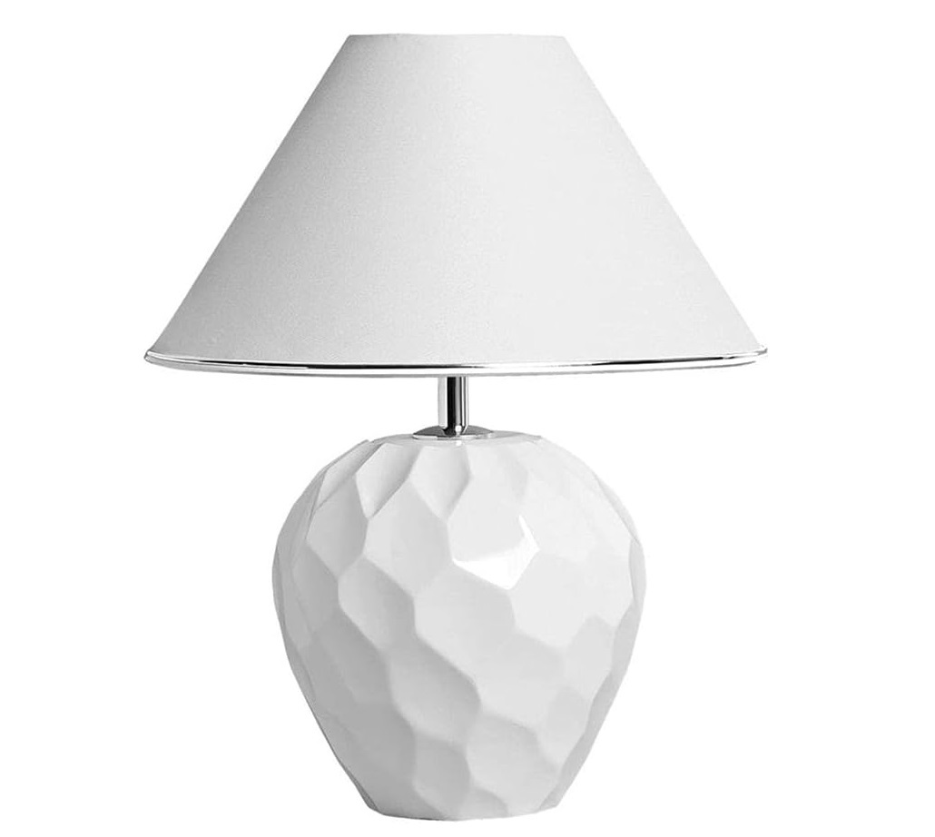 Abajur Branco Brilho Ceramica Ana Maria